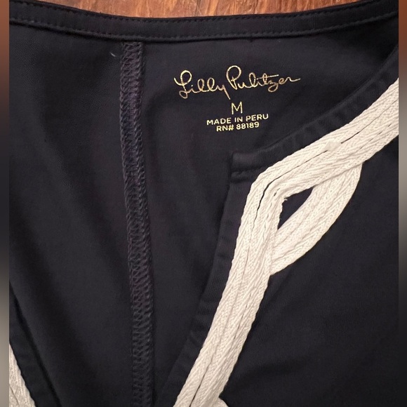 LILY PULITIZER Brewster T-Shirt Navy Dress Summer Beach - Picture 6 of 7